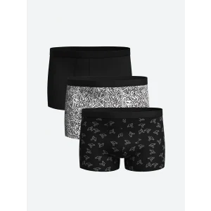LC WAIKIKI Siyah Standart Kalıp Pamuklu Esnek Erkek Boxer 3lü