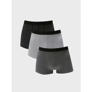 LC WAIKIKI Siyah Standart Kalıp Pamuklu Esnek Erkek Boxer 3lü