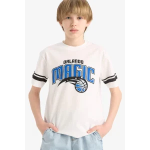 Defacto E4840 Beyaz Erkek Çocuk NBA Orlando Magic Bisiklet Yaka Kısa Kollu Tişört