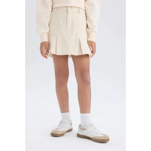 Defacto D7858 Ekru Kız Çocuk Gabardin Etek