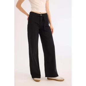 Defacto E1794 Siyah Coool Gabardin Pantolon Wide Leg Yüksek Bel Geniş Bol Paça