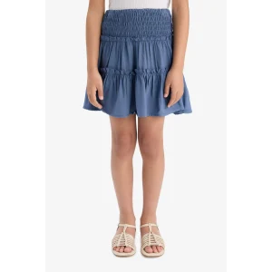 Defacto E3835 İndigo Kız Çocuk Gipeli Volanlı Viskon Etek