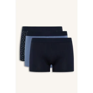 Defacto E7210 Lacivert Regular Fit Çiçekli 3lü Boxer