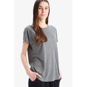 Defacto E9333 Antrasit  Bisiklet Yaka Basic Düz  Kısa Kollu Tişört