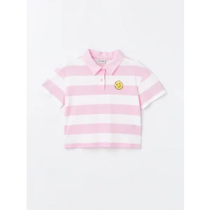 LCW Kids Pembe Polo Yaka Kısa Kollu Kız Çocuk Tişört