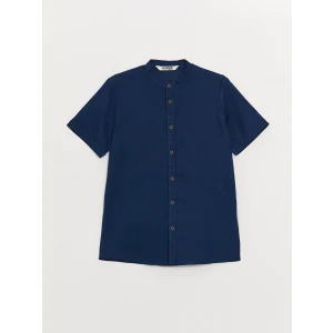 LCW Kids Lacivert Hakim Yaka Basic Kısa Kollu Erkek Çocuk Gömlek