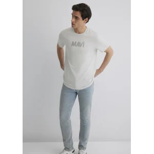 Mavi 066846-70080 Mavi Logo Baskılı Gri Tişört