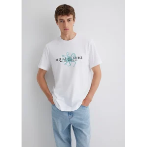 Mavi 0612673-620 Baskılı Beyaz Tişört