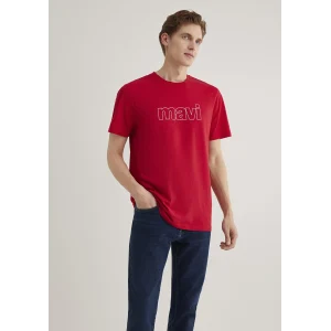 Mavi 065781-34535 Mavi Logo Baskılı Kırmızı Tişört