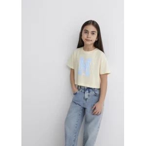 Mavi 7610276-89145 M Logo Baskılı Sarı Tişört