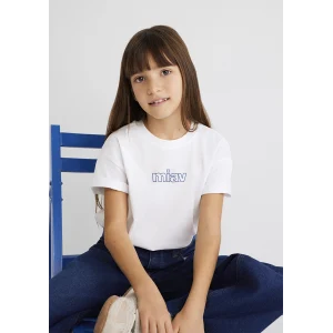 Mavi 7610158-620 Miav Baskılı Beyaz Oversize Çocuk Tişört