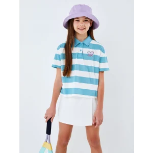 LCW Kids Yeşil Polo Yaka Kısa Kollu Kız Çocuk Tişört