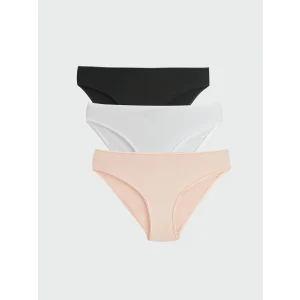 LCW DREAM Beyaz Düz Bikini Külot 3lü Paket