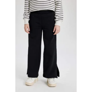 Defacto C0310 Siyah Kız Çocuk Wide Leg Geniş Yırtmaçlı Paça Pantolon