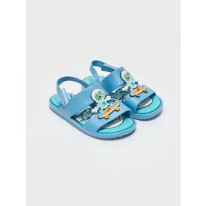 LCW STEPS Mavi Patch Detaylı Erkek Bebek Sandalet