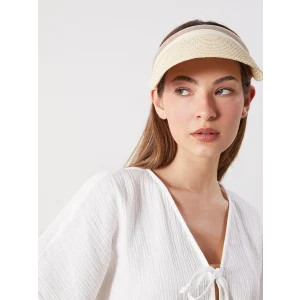 LCW ACCESSORIES Bej Kadın Hasır Vizör Şapka