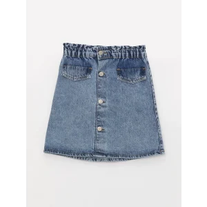 LCW Kids Mavi Beli Lastikli Kız Çocuk Jean Etek
