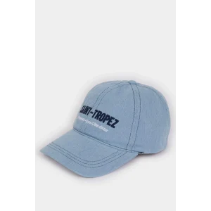 Defacto D5609 Mavi Kadın Nakışlı Nakış Jean Cap Şapka