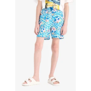 Defacto E5185 Turkuaz Erkek Çocuk Desenli Deniz Şortu