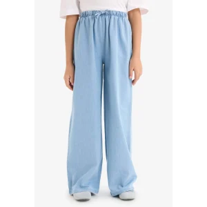 Defacto D7101 Mavi Kız Çocuk Wide Leg Geniş Paça Jean Pantolon
