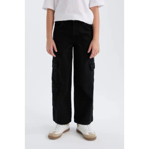 Defacto D7373 DENIM Kız Çocuk Wide Leg Kargo Geniş Paça Jean Pantolon
