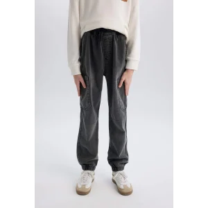Defacto D7037 Siyah Erkek Çocuk Jogger Fit Jean Pantolon