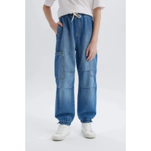 Defacto D6648 Mavi Erkek Çocuk Paraşüt Jean Pantolon