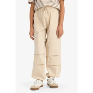 Defacto E0160 Bej Kız Çocuk Paraşüt Jogger Paça Pantolon