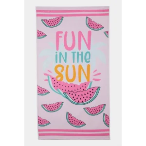 Defacto W9354 Pembe Kız Çocuk Desenli Plaj Havlusu