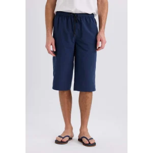 Defacto E0905 Lacivert Long Fit File Astarlı Uzun Boy Kargo Cep Deniz Şortu