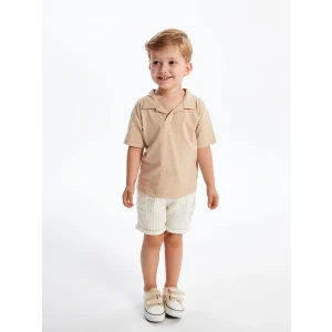 LCW Kids Bej Beli Lastikli Basic Erkek Bebek Şort
