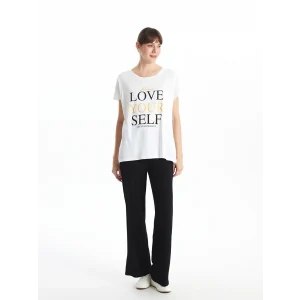 LCWAIKIKI Basic Siyah Beli Lastikli Dokulu Kadın Pantolon