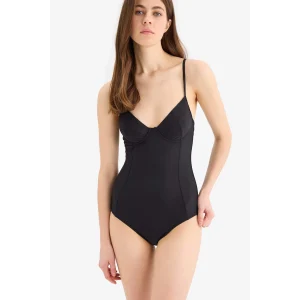 Defacto E4795 Siyah Regular Fit İnce Askılı Mayo-Fall in Love