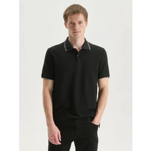 LC WAIKIKI Siyah Polo Yaka Erkek Dokulu Tişört