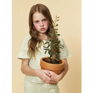 LCW Kids Yeşil Kare Yaka Kız Çocuk Bluz ve Pantolon