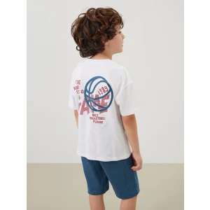 LCW Kids Beyaz Bisiklet Yaka Erkek Bebek Tişört ve Şort 2li