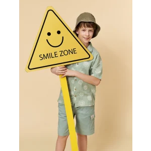 LCW Kids Yeşil Desenli Erkek Çocuk Gömlek