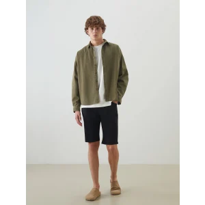 LCW Jeans Siyah Slim Fit Erkek Jean Şort