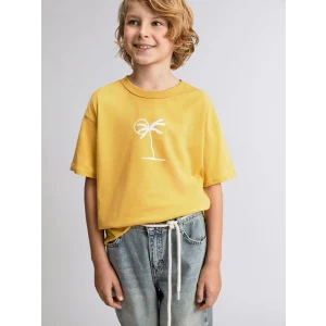 LCW Kids Sari Bisiklet Yaka Erkek Çocuk Tişört