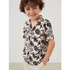 LCW Kids Gri Regular Fit Baskılı Erkek Çocuk Gömlek