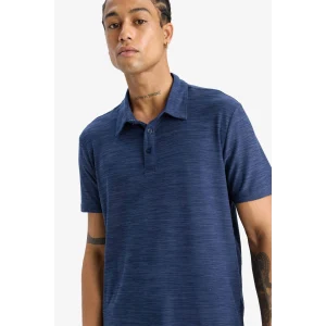 Defacto D9241 İndigo DeFactoFit Esnek Kumaş Standart Fit Sporcu Kısa Kollu Polo Tişört