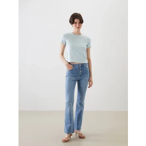 LCW Jeans Indigo Crop Flare Kadın Jean Pantolon