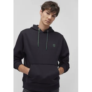 Mavi 065809-900 Mavi Logo Nakışlı Kapüşonlu Siyah Sweatshirt