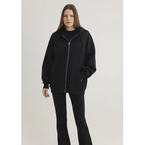 Mavi 1610221-900 Kapüşonlu Fermuarlı Siyah Sweatshirt