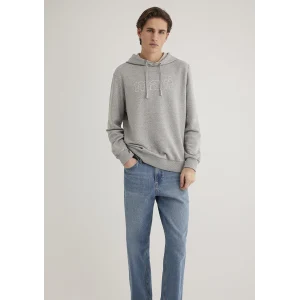 Mavi 065606-28387 Mavi Logo Baskılı Kapüşonlu Gri Sweatshirt