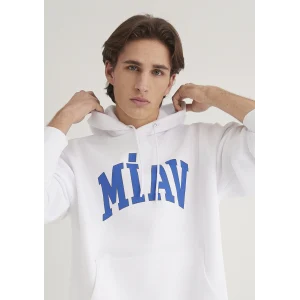 Mavi 0S10122-620 Miav Baskılı Kapüşonlu Beyaz Sweatshirt