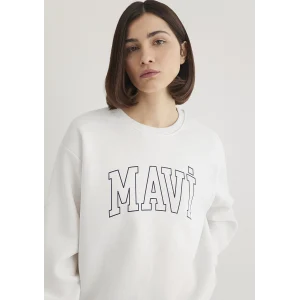 Mavi 1611192-70057 Mavi Logo Baskılı Beyaz Sweatshirt