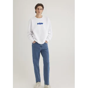 Mavi 0610925-620 Miav Baskılı Beyaz Sweatshirt