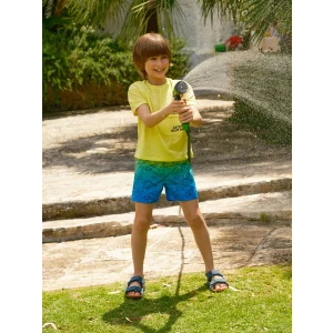 LCW Kids Mavi Beli Lastikli Baskılı Erkek Çocuk Yüzme Şort