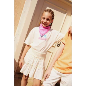 Defacto E3835 Beyaz Kız Çocuk Viskon Etek